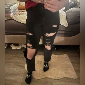 American Eagle Distressed Black Jeans